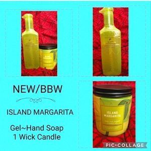 🔥2-ITEMS ISLAND MARGARITA-GEL HAND SOAP & 1 WICK CANDLE